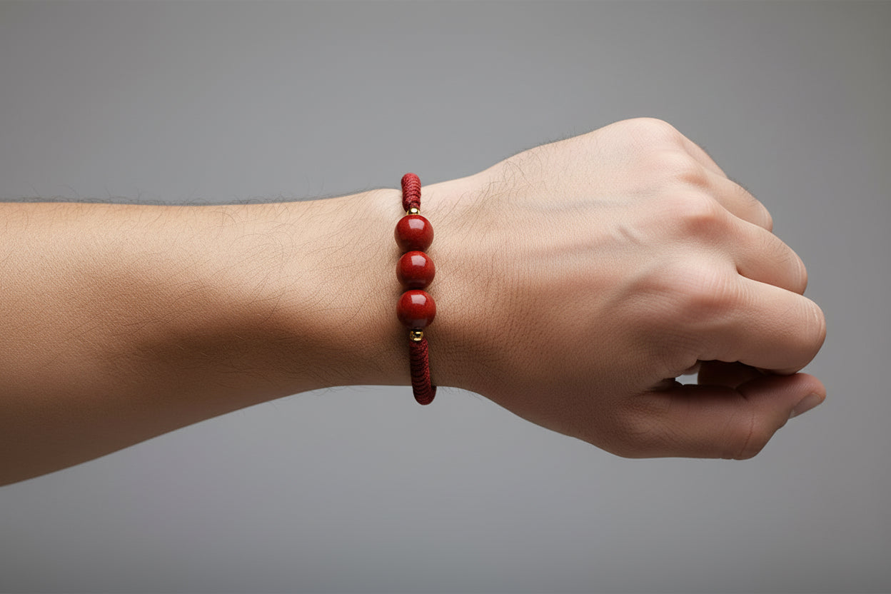 Unbroken Hand-Woven Cinnabar Small Beads Bracelet
