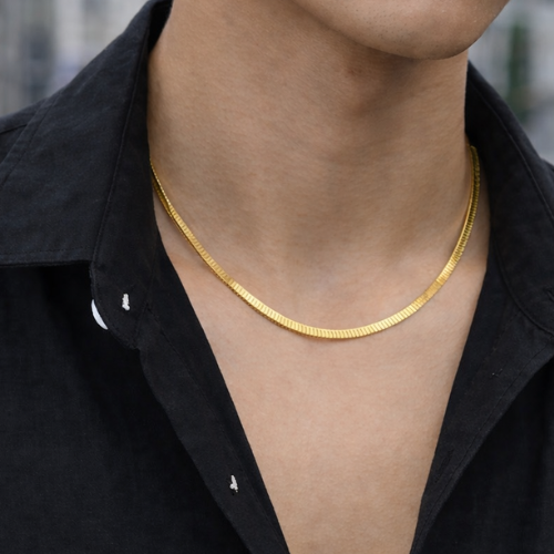 UNBROKEN  Men'sGolden Snake Chain