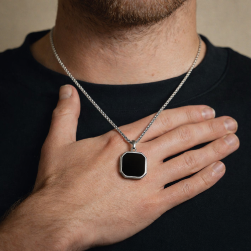 Men's Silver Plated Chain With Pendant