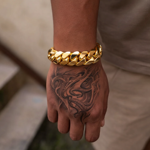 UNBROKEN 9K GOLD CUBAN BRACELET