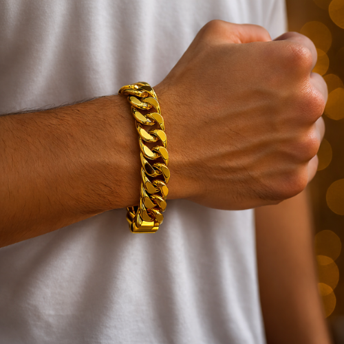 UNBROKEN 9K GOLD CUBAN BRACELET