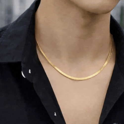 UNBROKEN  Men'sGolden Snake Chain